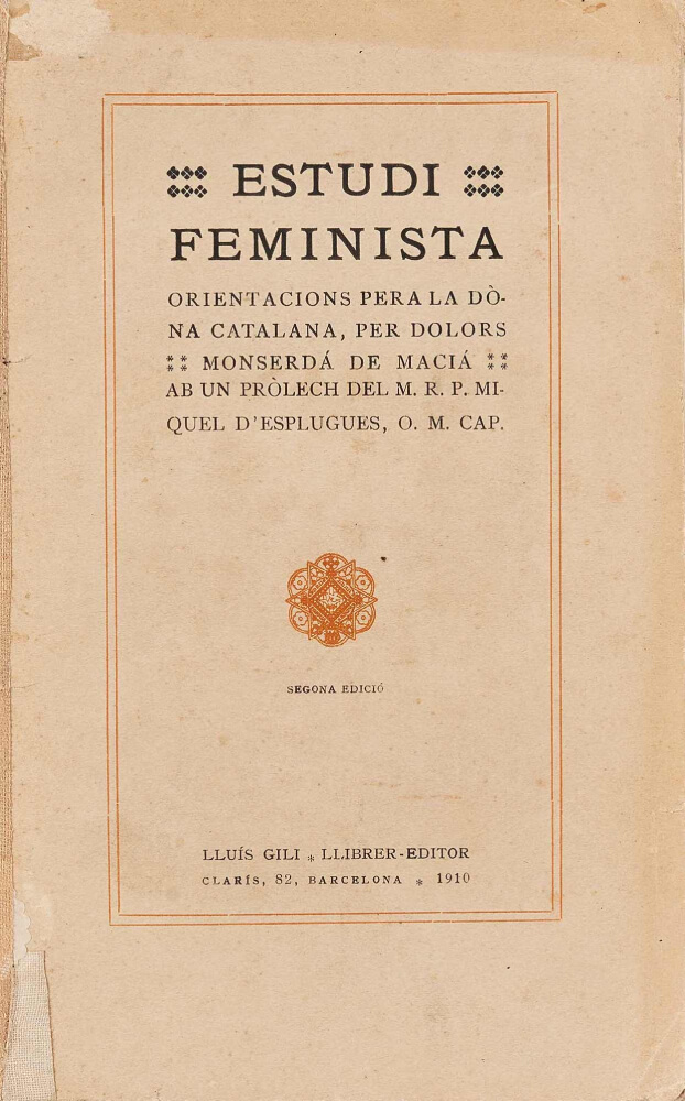 Estudi feminista i el feminisme a catalunya de Dolors Monserdà