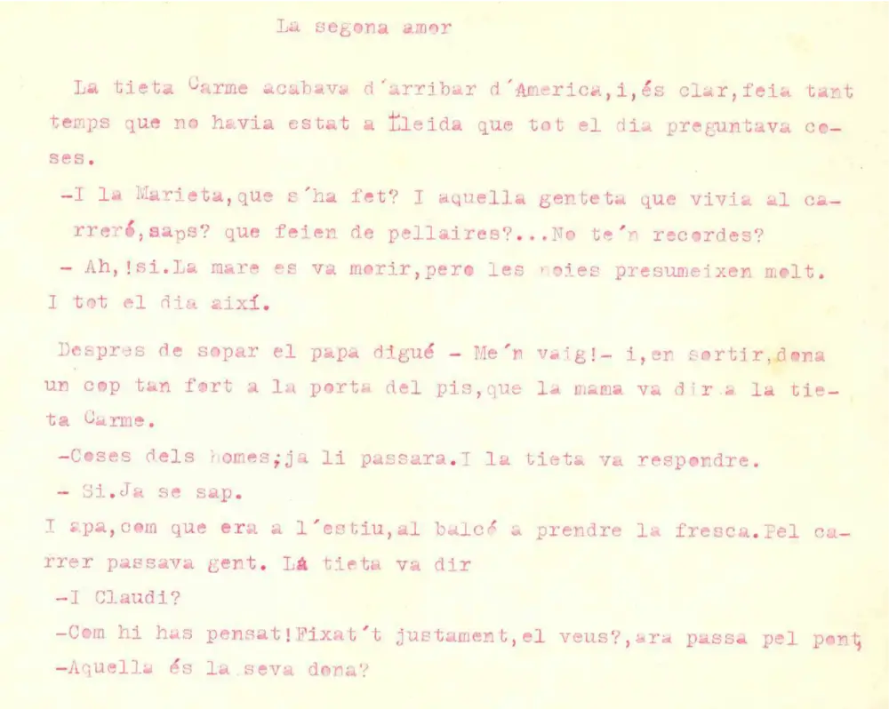 La segona amor conte i contes de Màrius Torres.